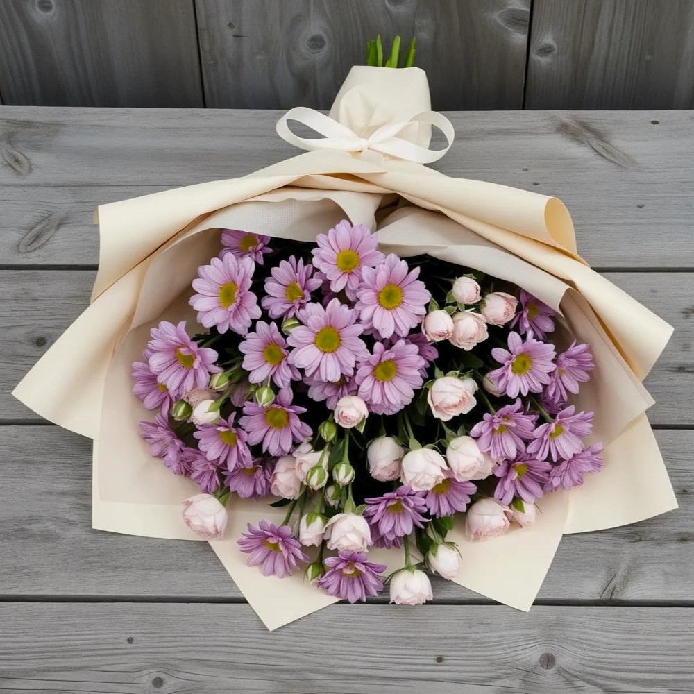 Букет цветов из: Розы и Хризантемы в Чульман