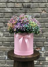 Цветочная композиция из Гипсофила и Розы в шляпной коробке #REPLACE_PRED# Чульман