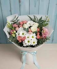 Букет цветов из:  Розы, Лизиантусы и Хризантемы в Чульман