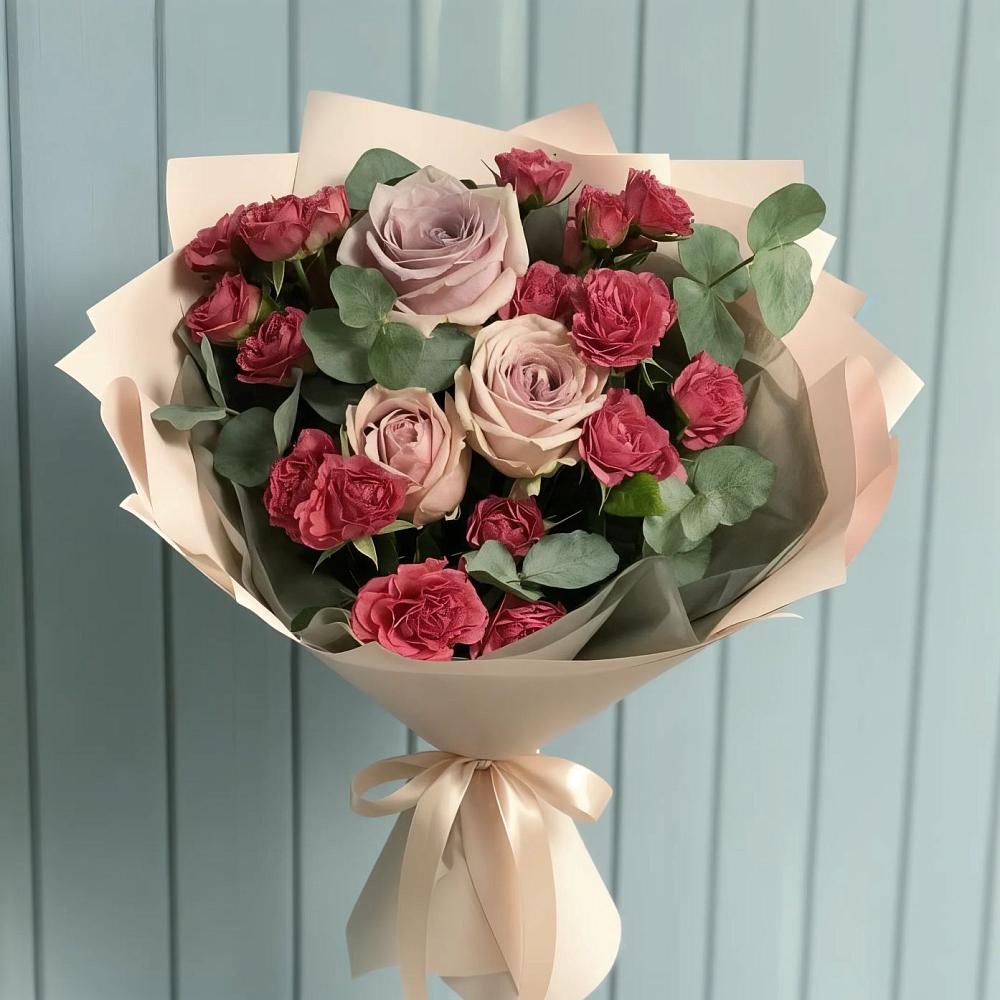 Букет цветов из: Гвоздики и Розы в Чульман