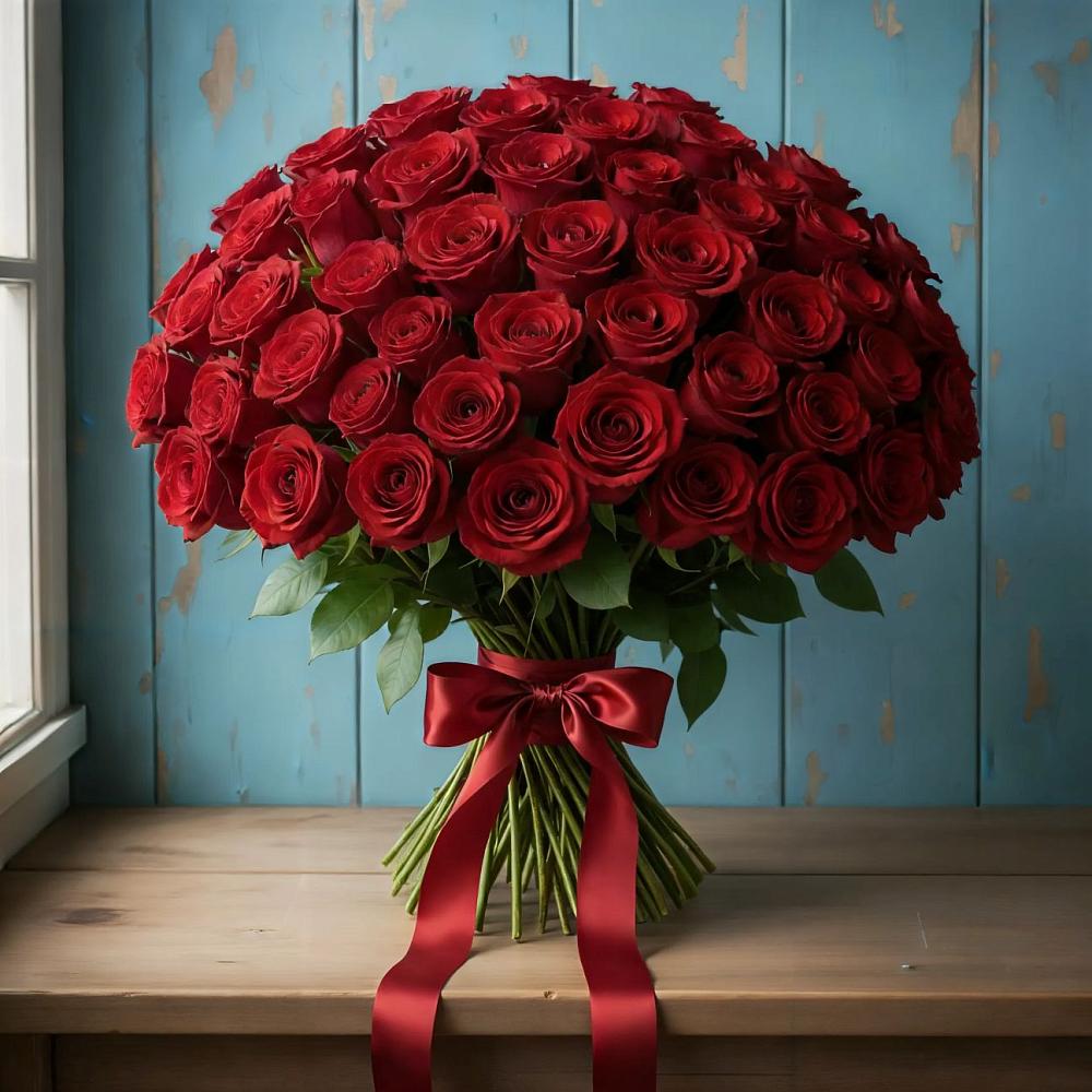 Букет Красные розы Блэк Меджик в Чульман