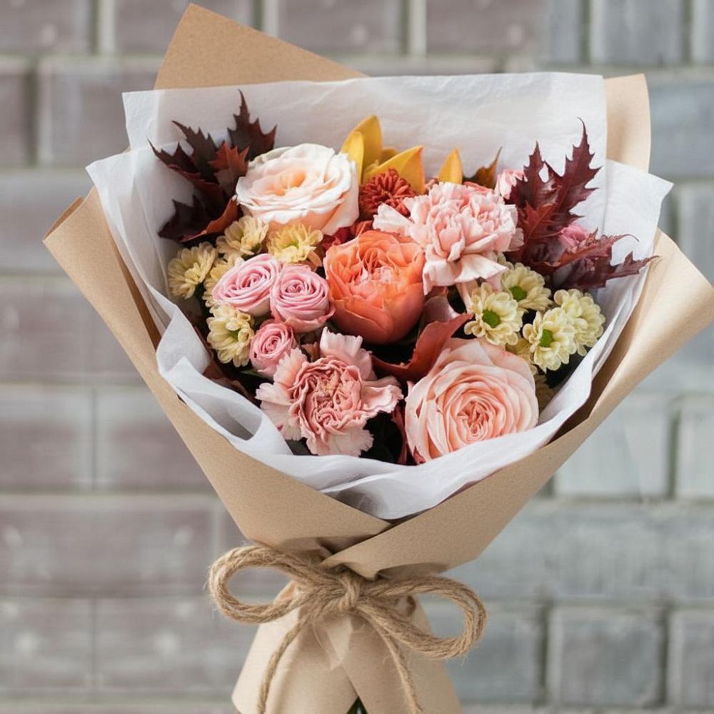 Букет цветов из: Гвоздики, Хризантемы и Розы в Чульман