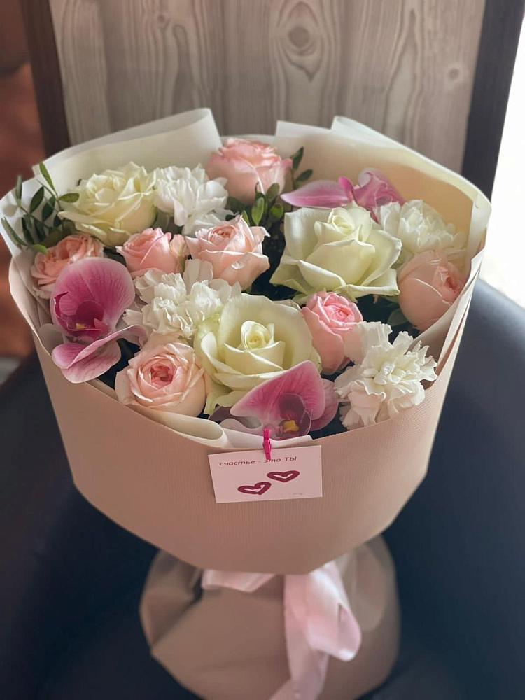 Букет цветов из: Орхидеи, Розы и Гвоздики в Чульман