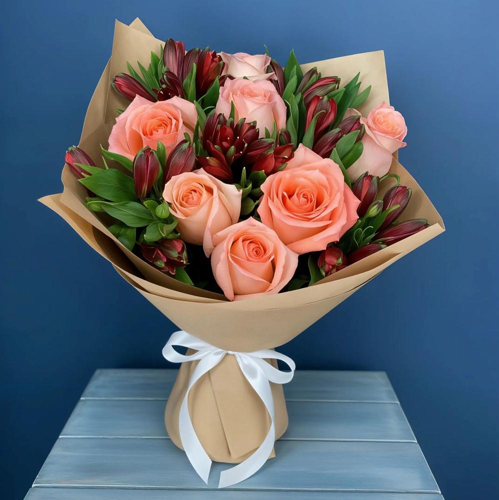 Букет цветов из: Розы и Альстромерии в Чульман