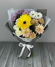 Букет цветов из:  Розы, Герберы и Хризантемы в Чульман