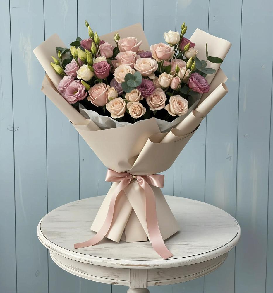 Букет цветов из: Розы и Лизиантусы в Чульман