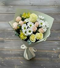 Букет цветов из:  Альстромерии, Розы и Хризантемы в Чульман