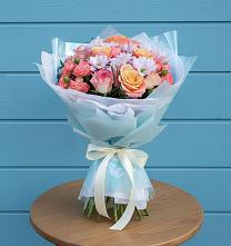 Букет цветов из:  Хризантемы и Розы в Чульман