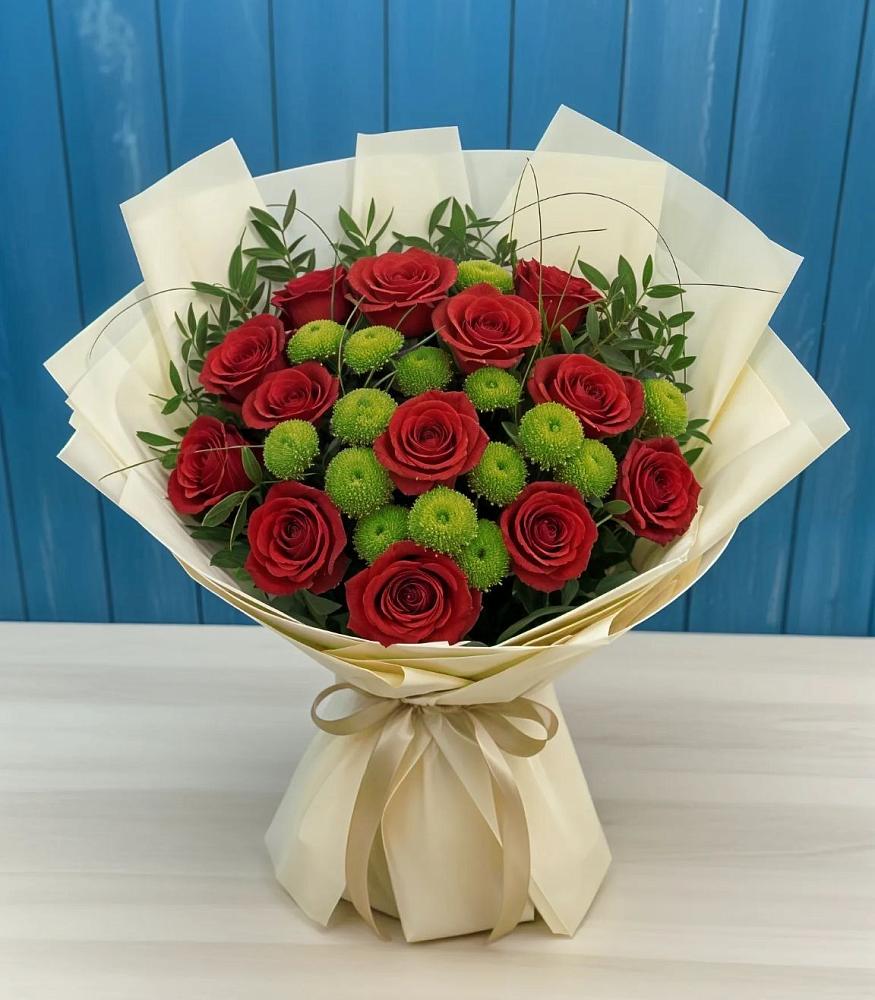 Букет цветов из: Розы и Хризантемы в Чульман