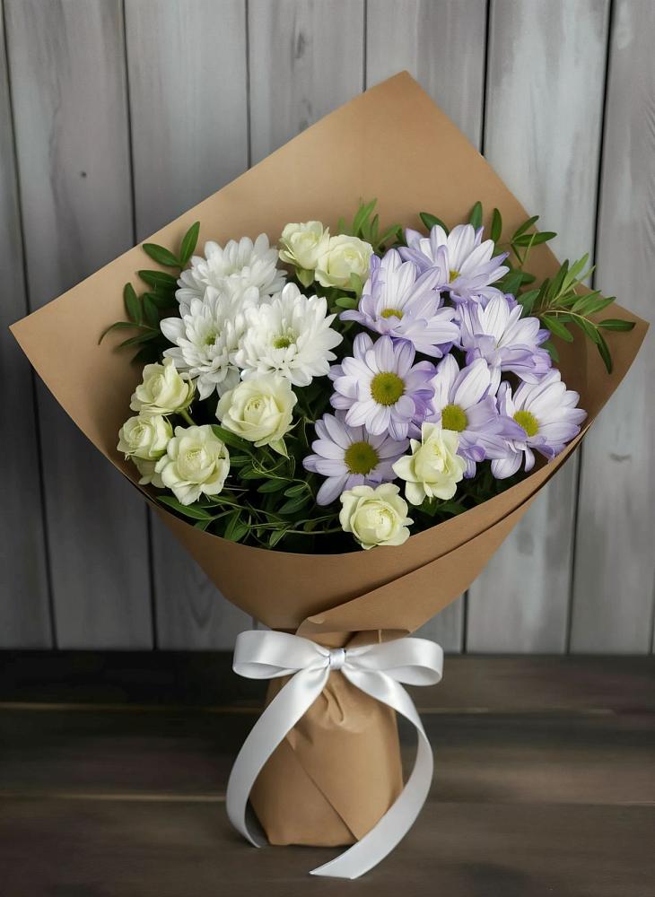 Букет цветов из: Хризантемы и Розы в Чульман